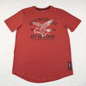 Under Armour Project Rock Rust Red Outworked Eagle Graphic Performance T-Shirt